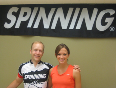 Jennifer Lintz and Spinning Master Instructor Seth Dedmon at her Certification