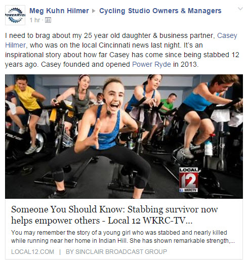 Remarkable story that ends with her own cycling studio!
