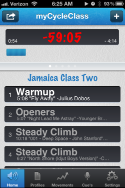 my cycle class iphone app for spinning classes