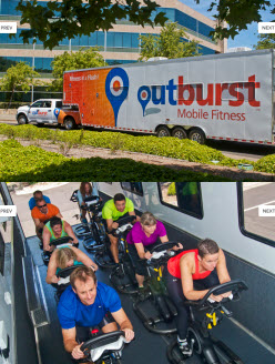 Outburst mobile fitness spinning classes