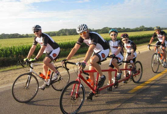 Dr Jay Alberts and his tandem triple crew