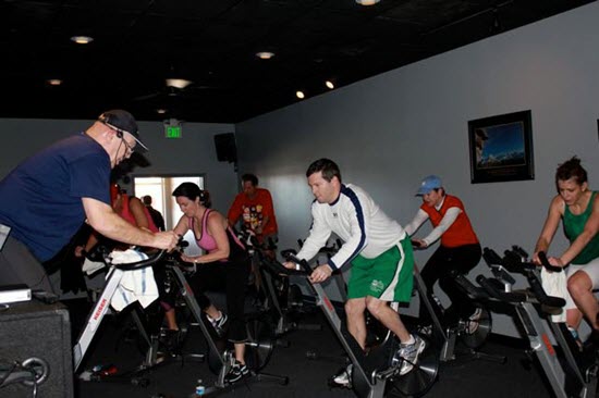 Charles (Spook) Hilgartner teaching his class at InSync Cycle