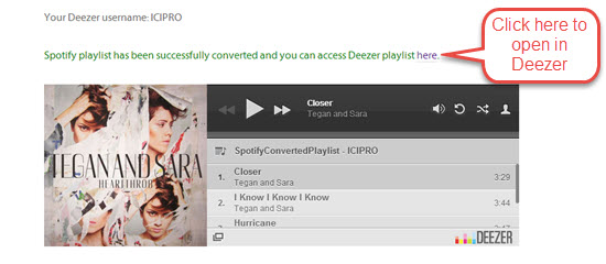 Successfully coverted Spotify playlist over to Deezer