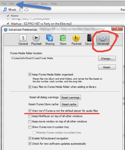 open MP3s with iTunes