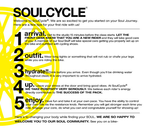 SoulCycle Intro email