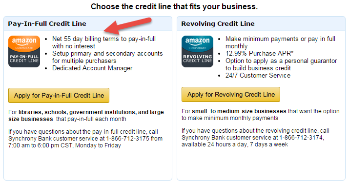 Amazon Business Credit Line for fitness studios